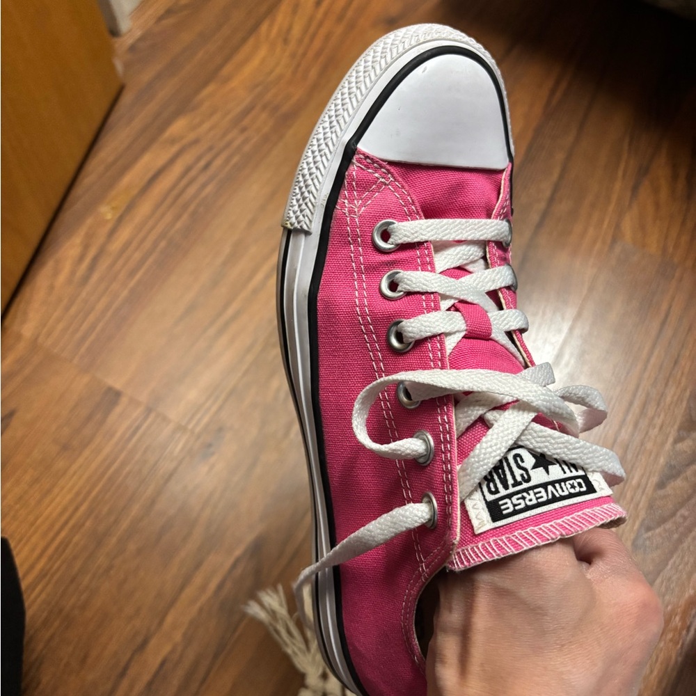 Converse Pink Canvas Sneakers with White Accents